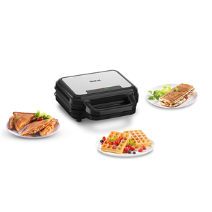 Tefal UltraCompact 3 в 1, серый/черный - Вафельница, контактный тостер и пресс для панини