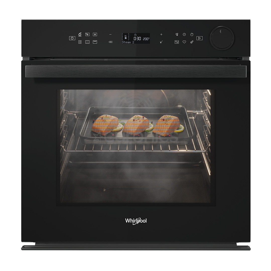 Whirlpool, 73 L, pyrolytic cleaning, black - Built-in oven