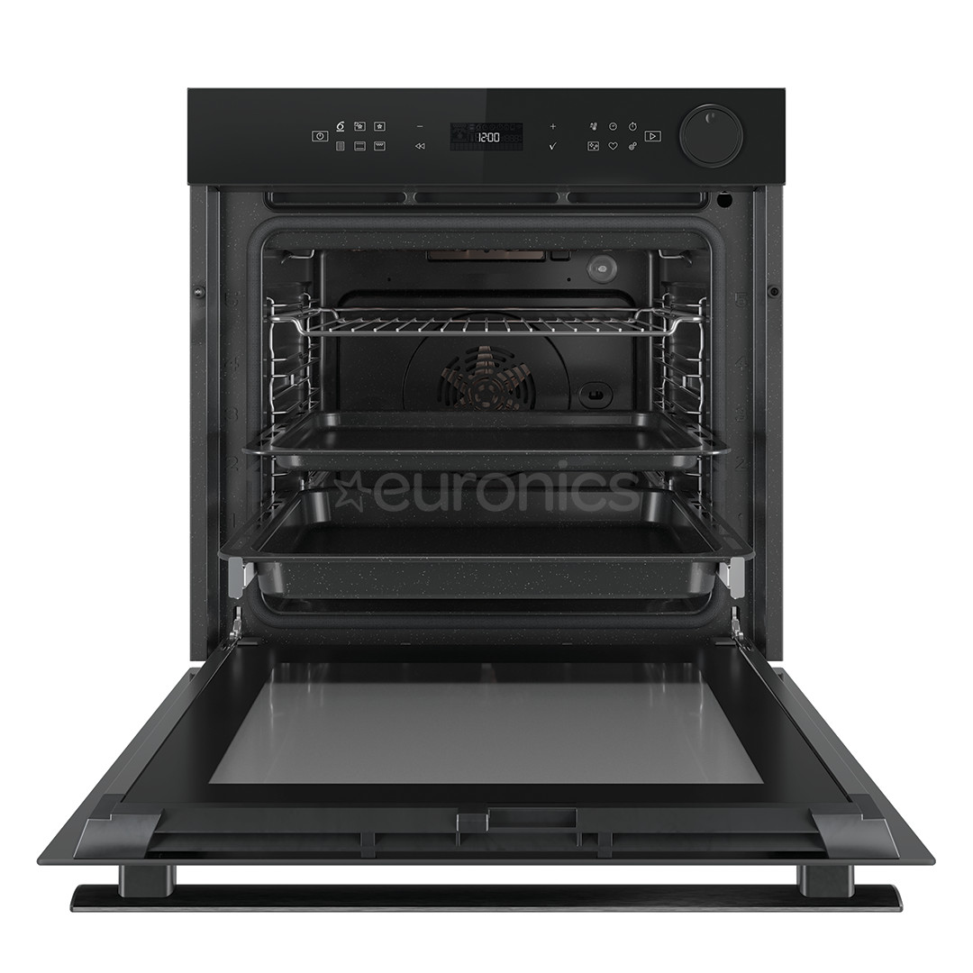 Whirlpool, 73 L, pyrolytic cleaning, black - Built-in oven