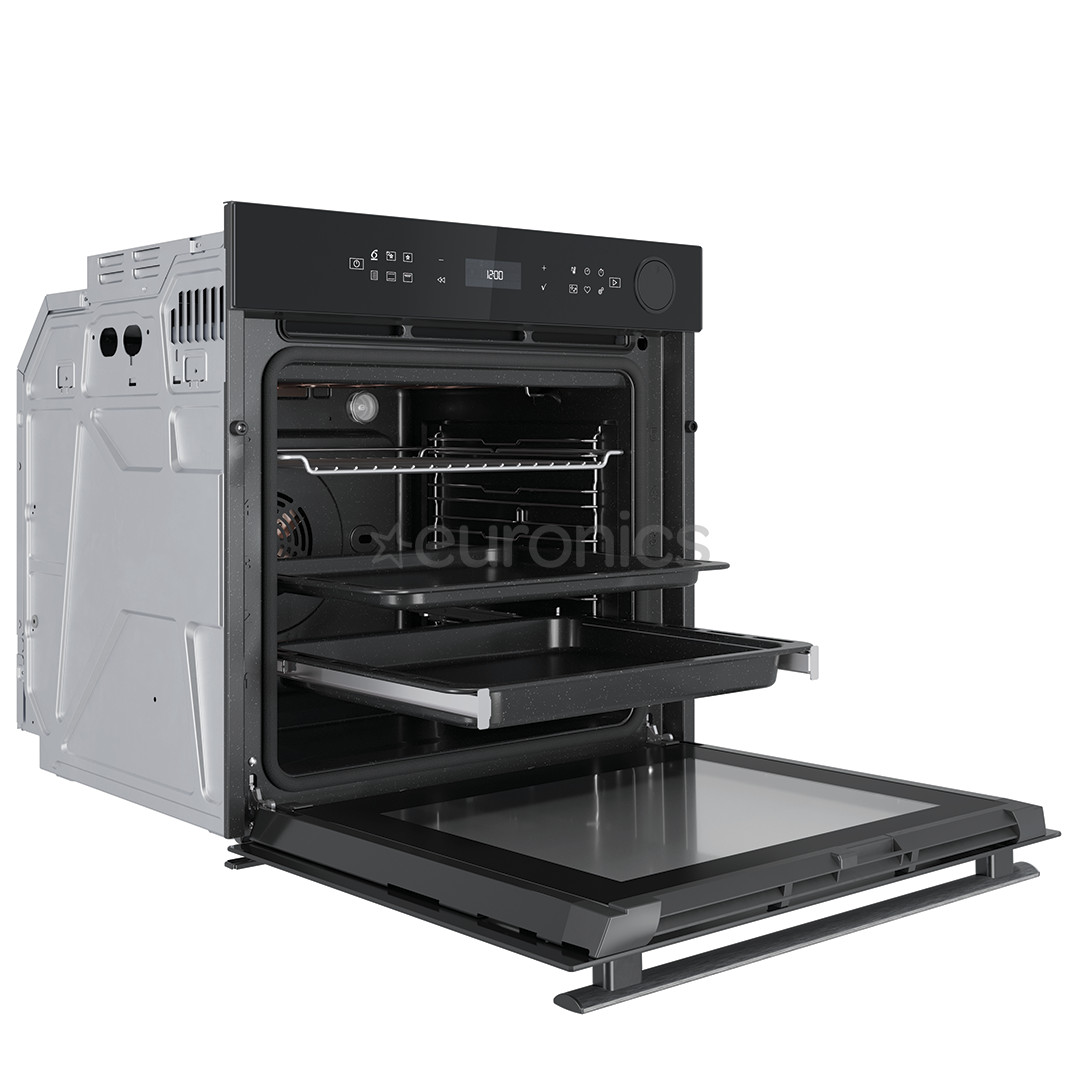 Whirlpool, 73 L, pyrolytic cleaning, black - Built-in oven