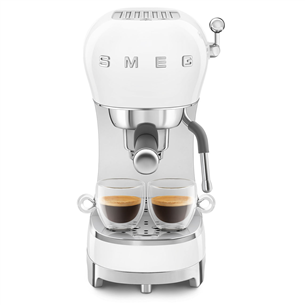 Smeg, 50's Style, white - Espresso machine ECF02WHEU