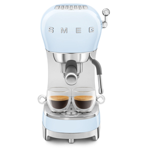 Smeg, 50's Style, blue - Espresso machine ECF02PBEU