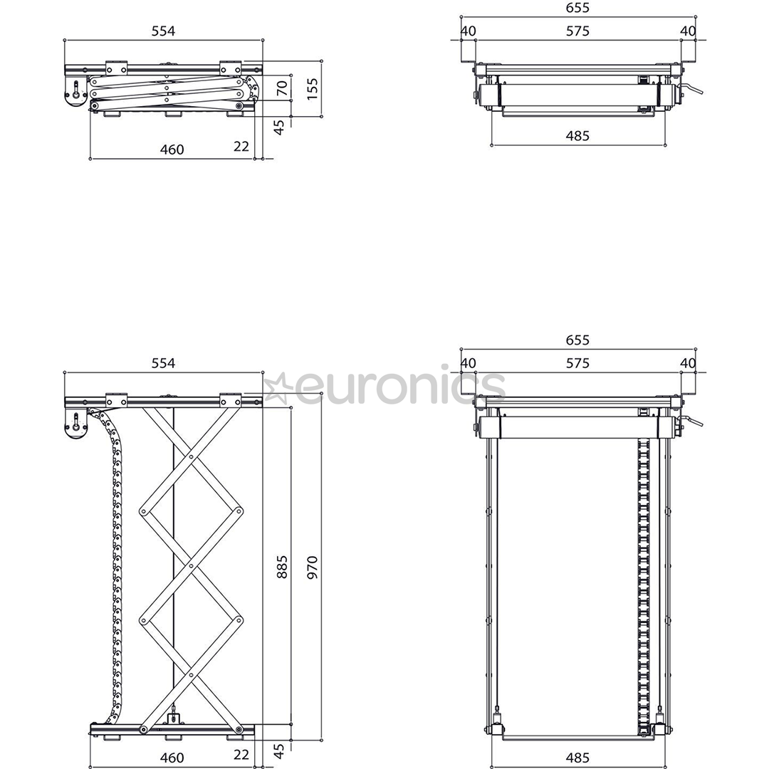 Vogel's PPL 2100 Projector Lift System, hõbe - Projektori laekinnituse süsteem
