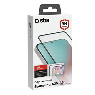 SBS Full Cover Glass Screen Protector, Samsung Galaxy A35/A55 - Screen protector