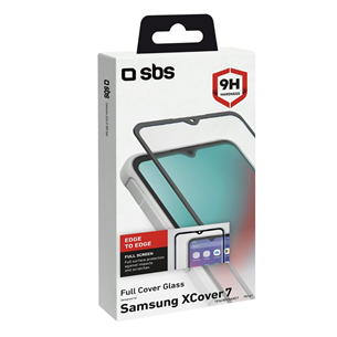 SBS Full Cover Glass Screen Protector, Samsung Galaxy XCover 7 - Ekraanikaitseklaas