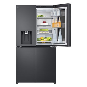 LG, Instaview, 638 L, height 180 cm, black - SBS Refrigerator