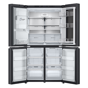 LG, Instaview, 638 L, height 180 cm, black - SBS Refrigerator