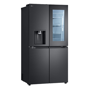 LG, Instaview, 638 L, height 180 cm, black - SBS Refrigerator