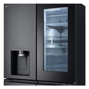 LG, Instaview, 638 L, height 180 cm, black - SBS Refrigerator