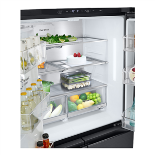 LG, Instaview, 638 L, height 180 cm, black - SBS Refrigerator