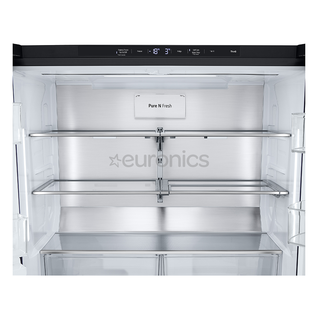 LG, Instaview, 638 L, kõrgus 180 cm, must - SBS-Külmik
