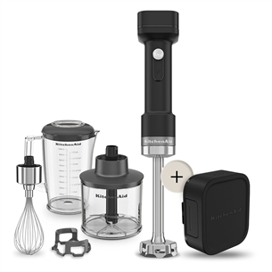 KitchenAid Go, with battery, matte black - Cordless hand blender set 5KHBRV75BM