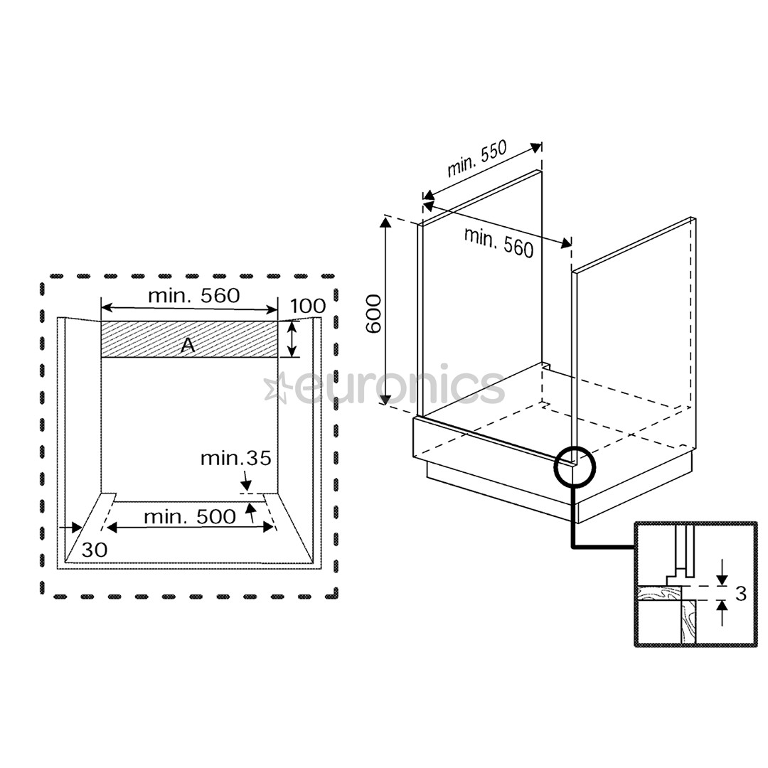 Beko, 72 L, must - Integreeritav ahi