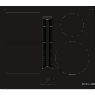 Bosch, Series 4, width 60 cm, frameless, black - Built-in induction hob with cooker hood PVS611B16E