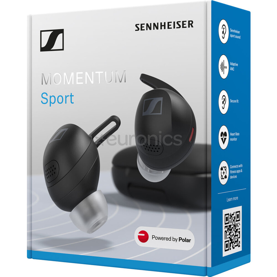 Sennheiser Momentum SPORT True Wireless, must - Juhtmevabad kõrvaklapid