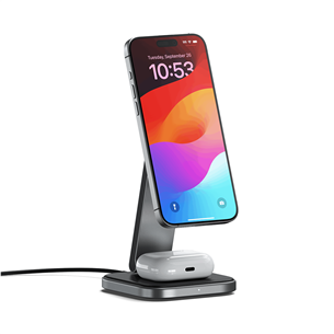 Satechi 2-in-1 Foldable Qi2 Charging Stand - Juhtmevaba laadimisdokk