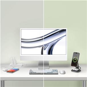 Satechi 2-in-1 Foldable Qi2 Charging Stand - Juhtmevaba laadimisdokk