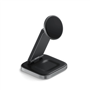 Satechi 3-in-1 Foldable Qi2 Wireless Charging Stand, hall - Juhtmevaba laadimisdokk