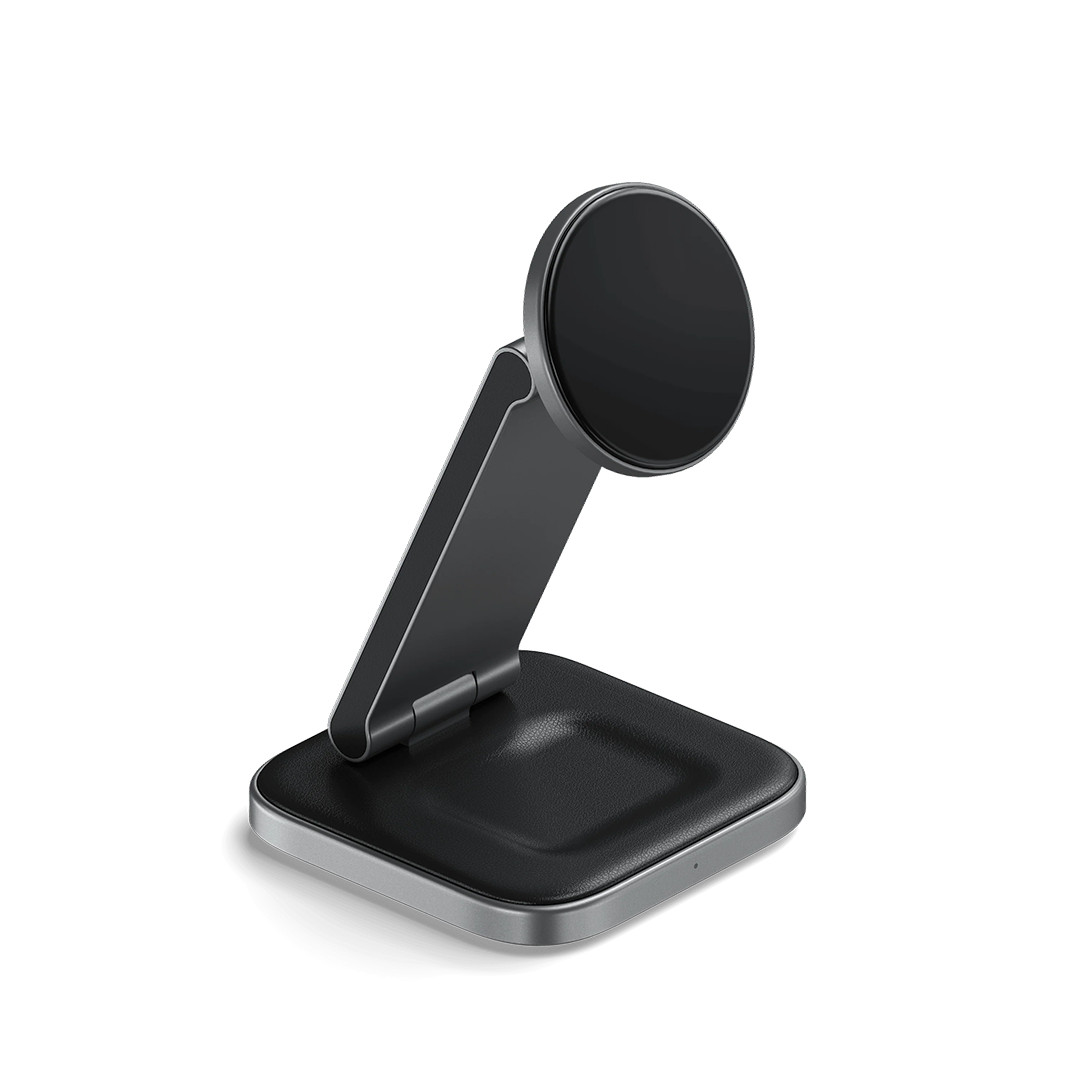 Satechi 3-in-1 Foldable Qi2 Wireless Charging Stand, hall - Juhtmevaba laadimisdokk
