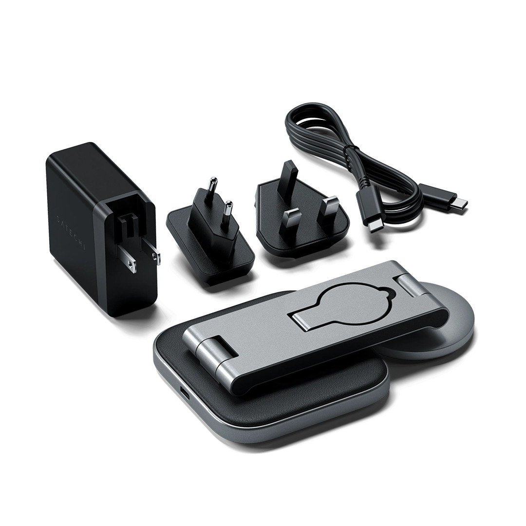 Satechi 3-in-1 Foldable Qi2 Wireless Charging Stand, hall - Juhtmevaba laadimisdokk
