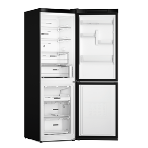 Whirlpool, NoFrost, 335 L, 192 cm, black - Free standing refrigerator