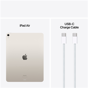 Apple iPad Air 13'' (2024), M2, 256 ГБ, WiFi, серебристый - Планшет