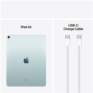 Apple iPad Air 13'' (2024), M2, 128 GB, WiFi + 5G, sinine - Tahvelarvuti