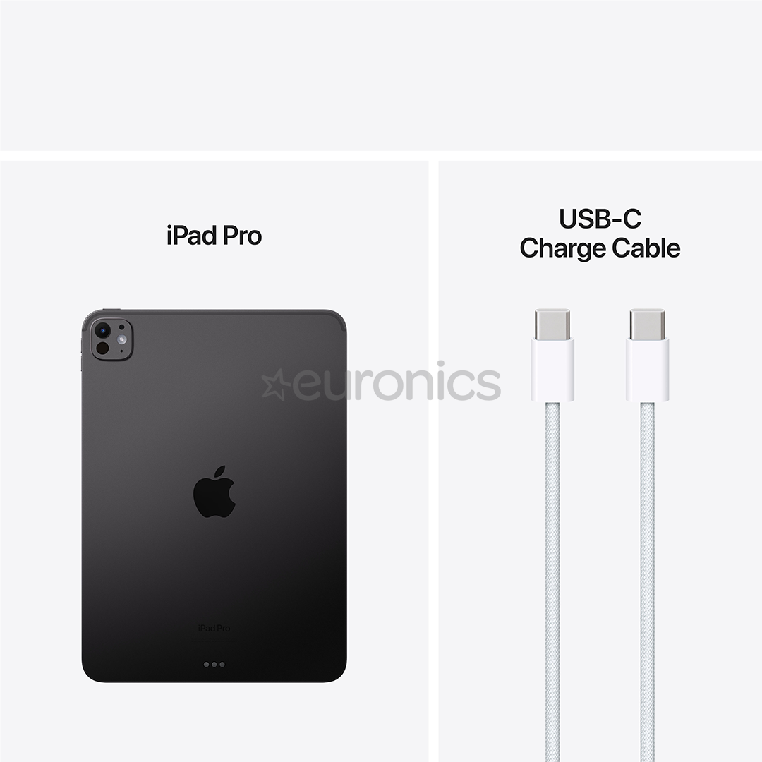 Apple iPad Pro 11”, M4 (2024), 1 TB, läikiv, WiFi, must - Tahvelarvuti