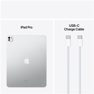 Apple iPad Pro 13”, M4 (2024), 2 TB, läikiv, WiFi, hõbe - Tahvelarvuti