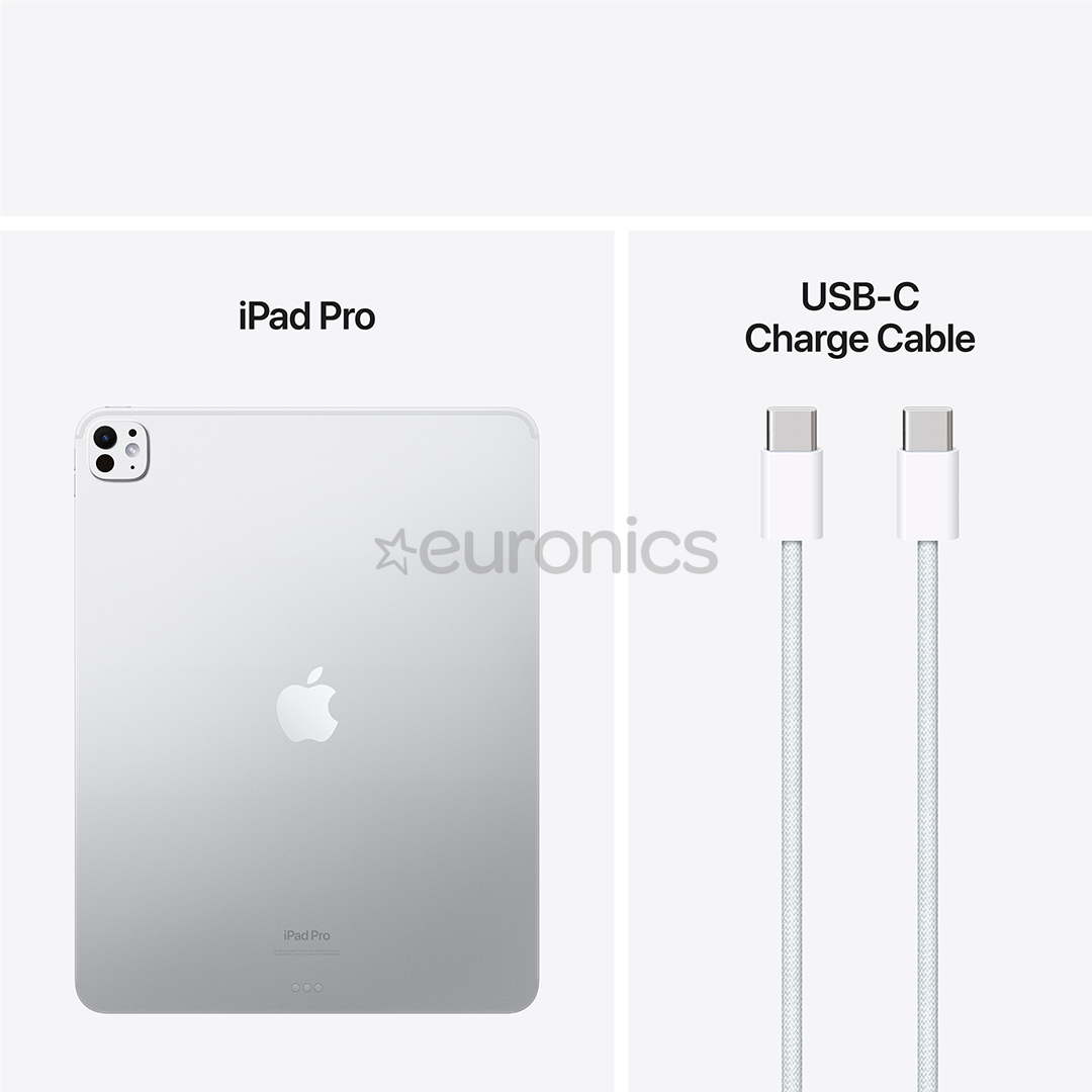 Apple iPad Pro 13”, M4 (2024), 2 TB, läikiv, WiFi, hõbe - Tahvelarvuti