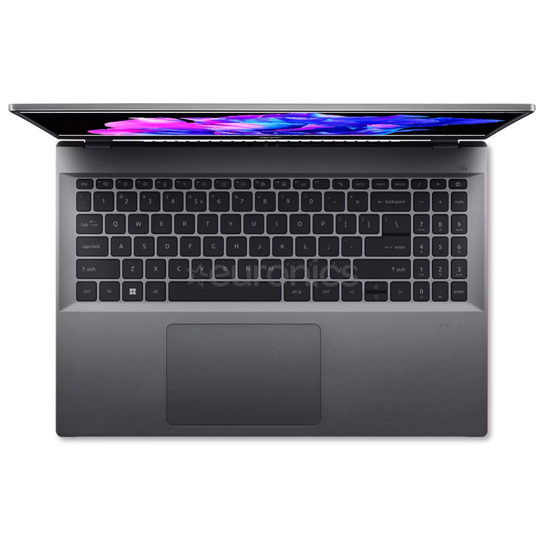 Acer Swift Go 16, 16'', WUXGA, i5, 16 GB, 512 GB, steel gray, ENG - Notebook