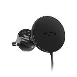 SBS 15W Car Holder, Magsafe, установка на вентилятор, черный - Автомобильное беспроводное зарядное устройство TESUPPMAG15WVENT