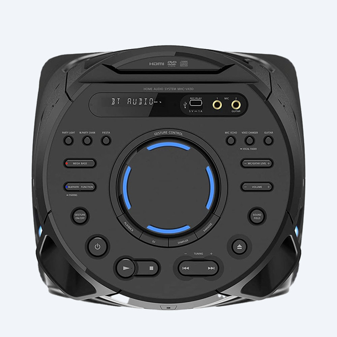 Sony V43D, Bluetooth, USB, подсветка, черный - Колонка для вечеринок