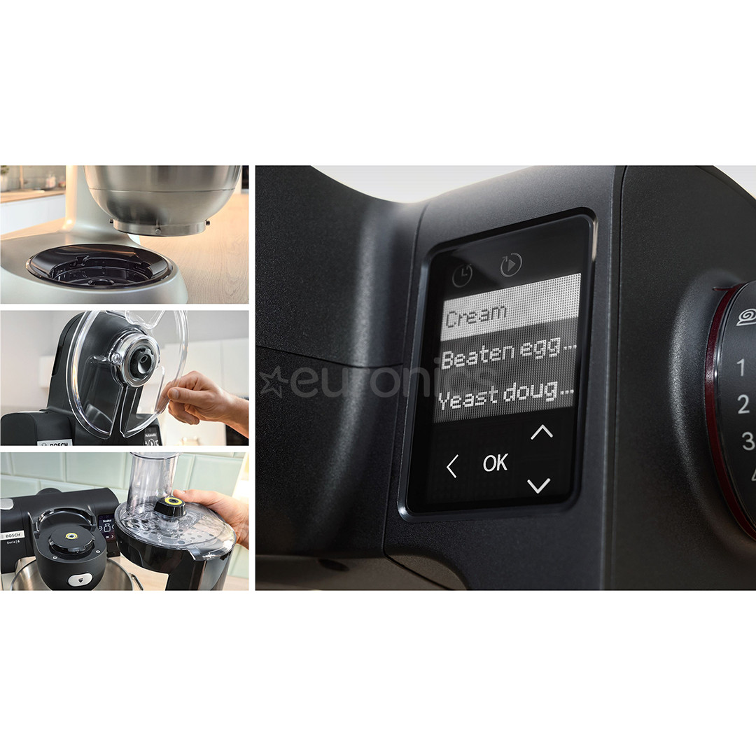 Bosch, Series 6, 1600 W, black - Kitchen machine