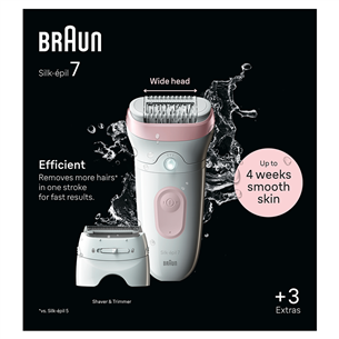 Braun Silk epil 7, valge/roosa - Epilaator