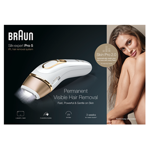 Braun Silk-expert Pro 5, белый/золотистый - Фотоэпилятор IPL