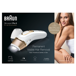 Braun Silk-expert Pro 5, valge/kuldne - IPL Fotoepilaator