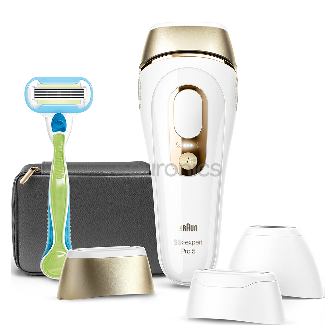 Braun Silk-expert Pro 5, valge/kuldne - IPL Fotoepilaator