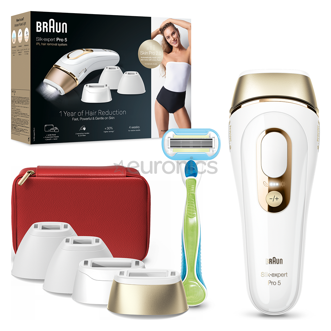 Braun Silk-expert Pro 5, valge/kuldne - IPL Fotoepilaator