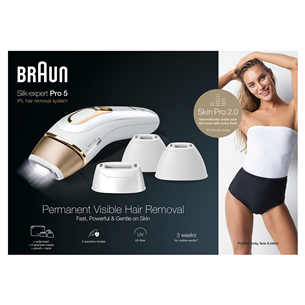 Braun Silk-expert Pro 5, valge/kuldne - IPL Fotoepilaator