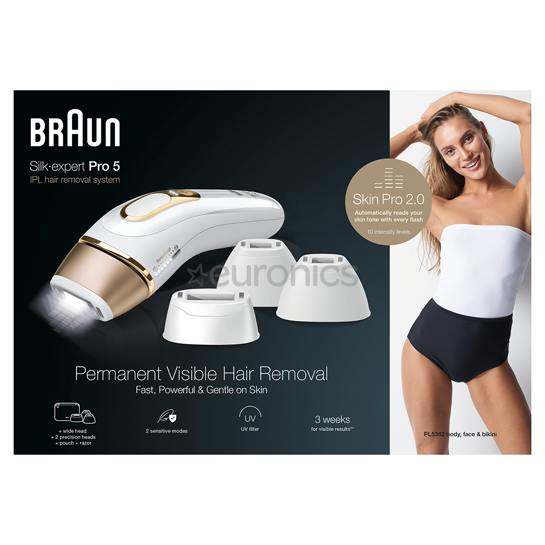 Braun Silk-expert Pro 5, valge/kuldne - IPL Fotoepilaator