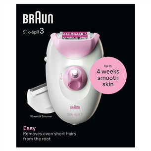Braun Silk epil 3, valge/roosa - Epilaator