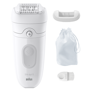 Braun Silk epil 5, märg- ja kuivkasutus, valge - Epilaator SE5011