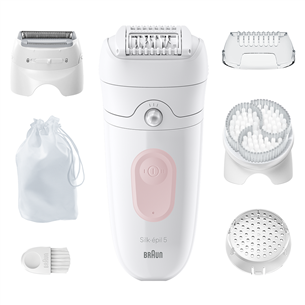 Braun Silk epil 5, сухое и влажное использование, белый - Эпилятор SE5060