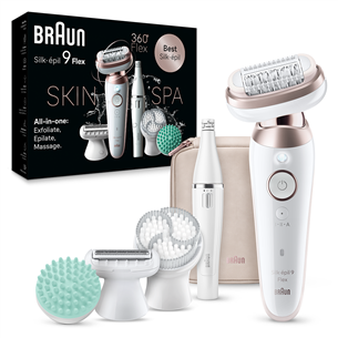 Braun Silk epil 9 Flex SkinSpa, valge - Epilaator