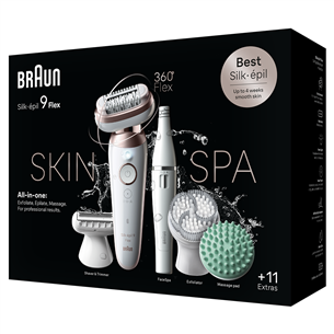 Braun Silk epil 9 Flex SkinSpa, valge - Epilaator