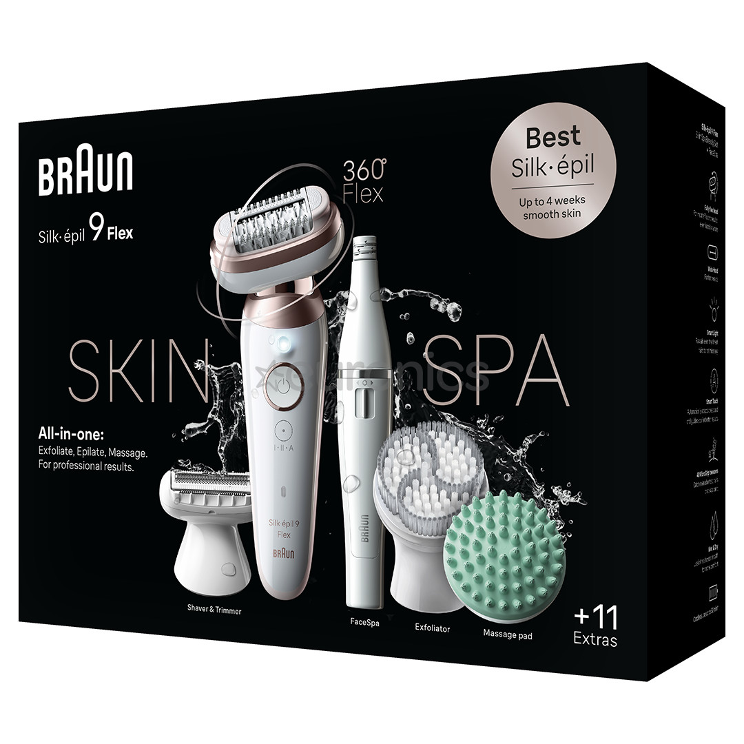Braun Silk epil 9 Flex SkinSpa, valge - Epilaator