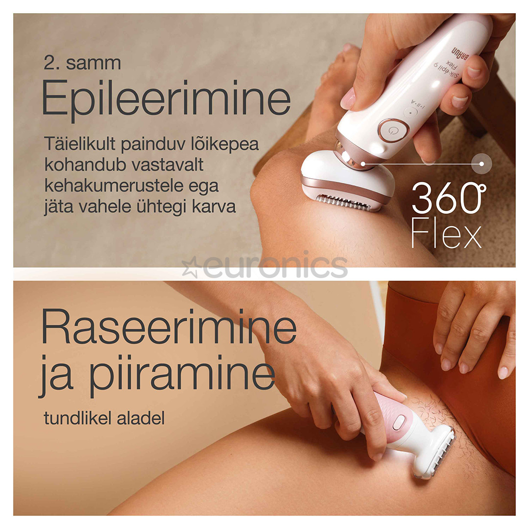 Braun Silk epil 9 Flex SkinSpa, valge - Epilaator