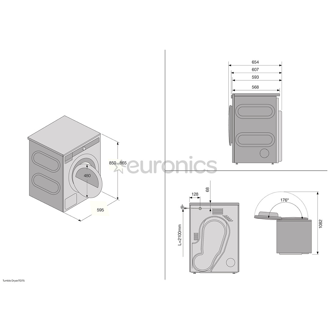 Asko, глубина 56,8 см - Сушильная машина