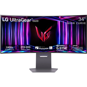 LG UltraGear OLED, 34'', WQHD, OLED, 240 Hz, nõgus, must - Monitor 34GS95QE-B
